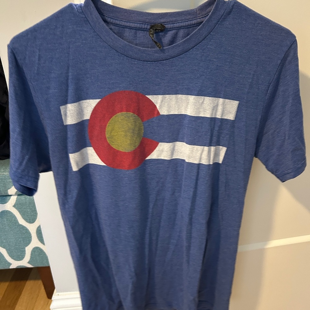 Blue T-Shirt with Colorado Flag Design